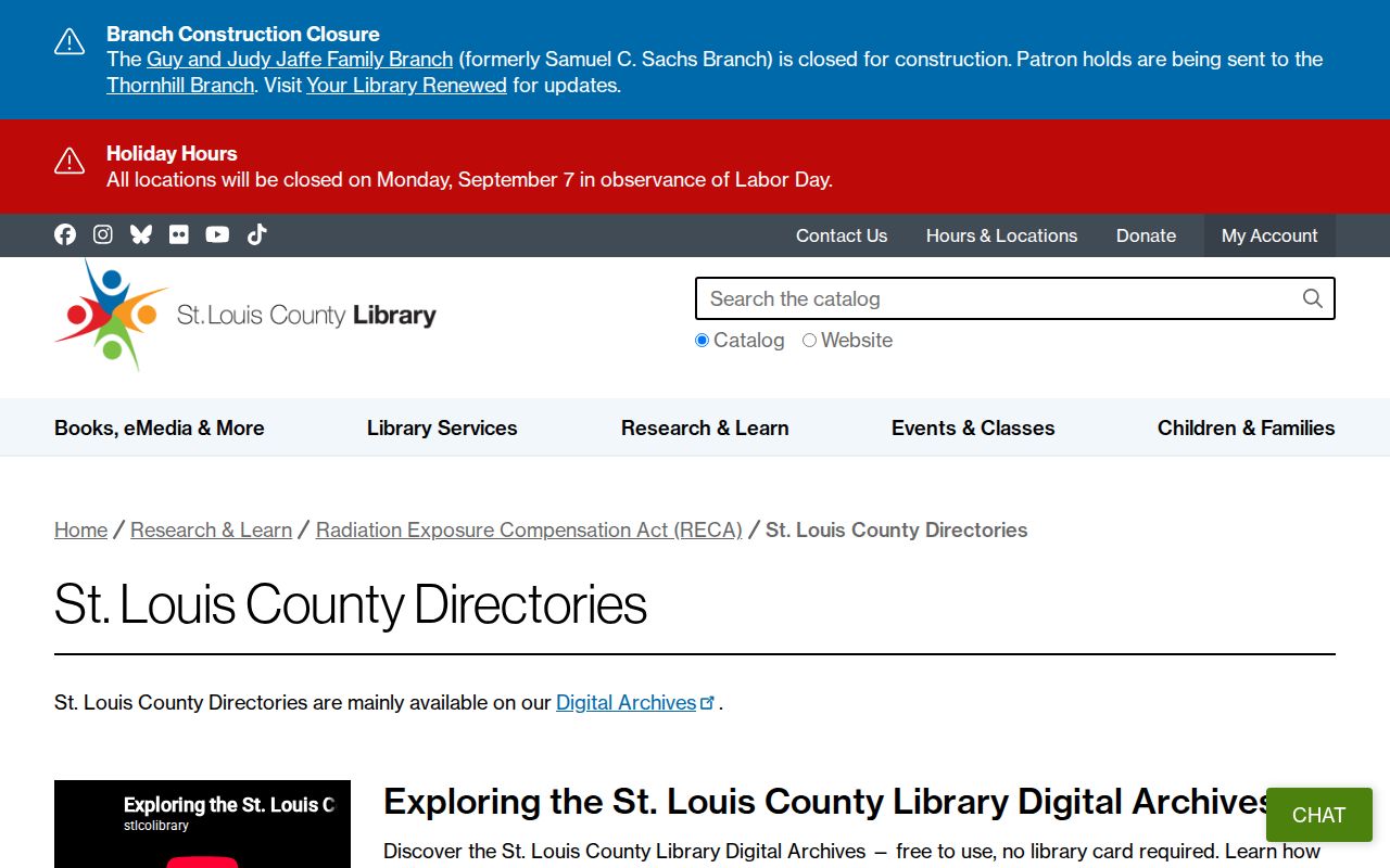 St. Louis city directory browser at St. Louis County Library