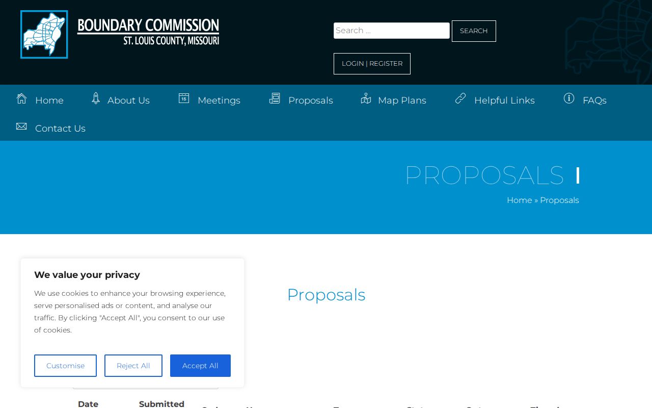 St. Louis ZIP code directory Boundary Commission proposal records